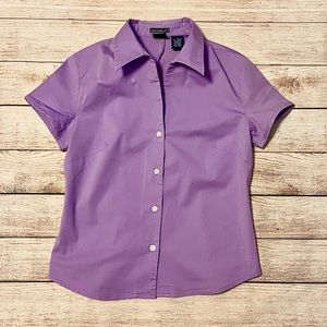 Gap Stretch Cap Sleeved Button-Down Shirt, Size S